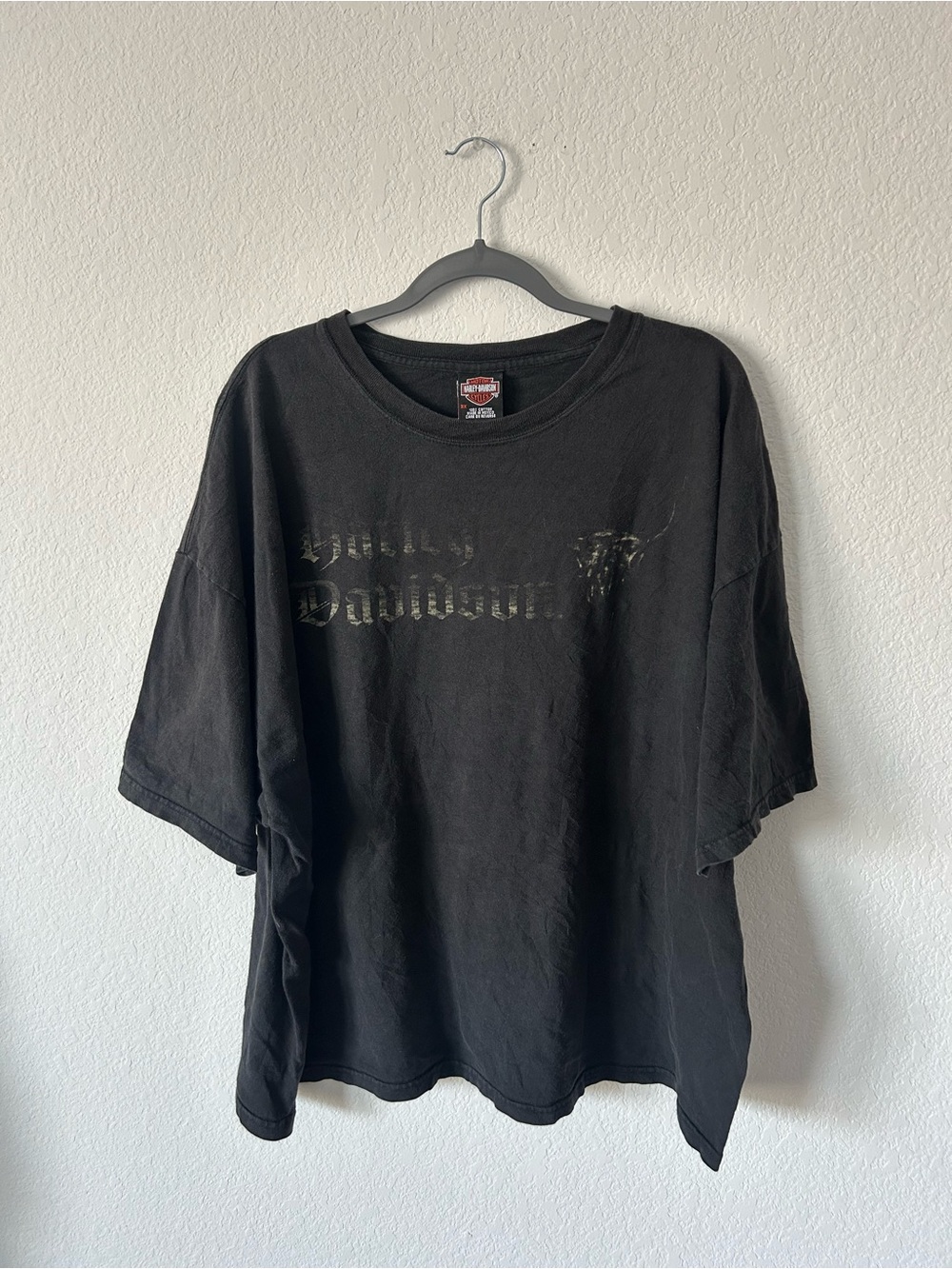 Vintage Harley Davidson Montana Missoula Dealer Tee Faded Black 3XL